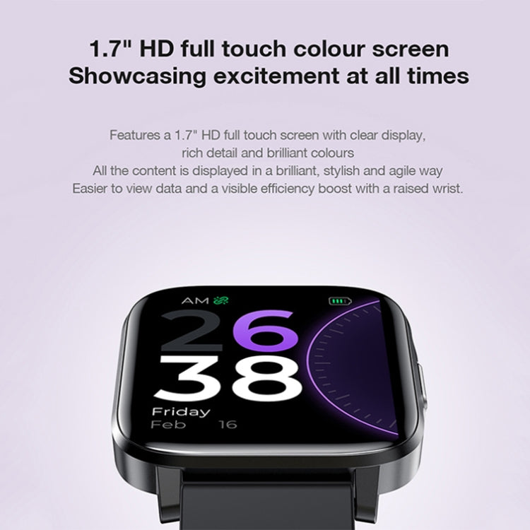 Montre connectée LOANIY F60 avec détection de température corporelle (1,7 pouce), bleu, noir, rouge, gris